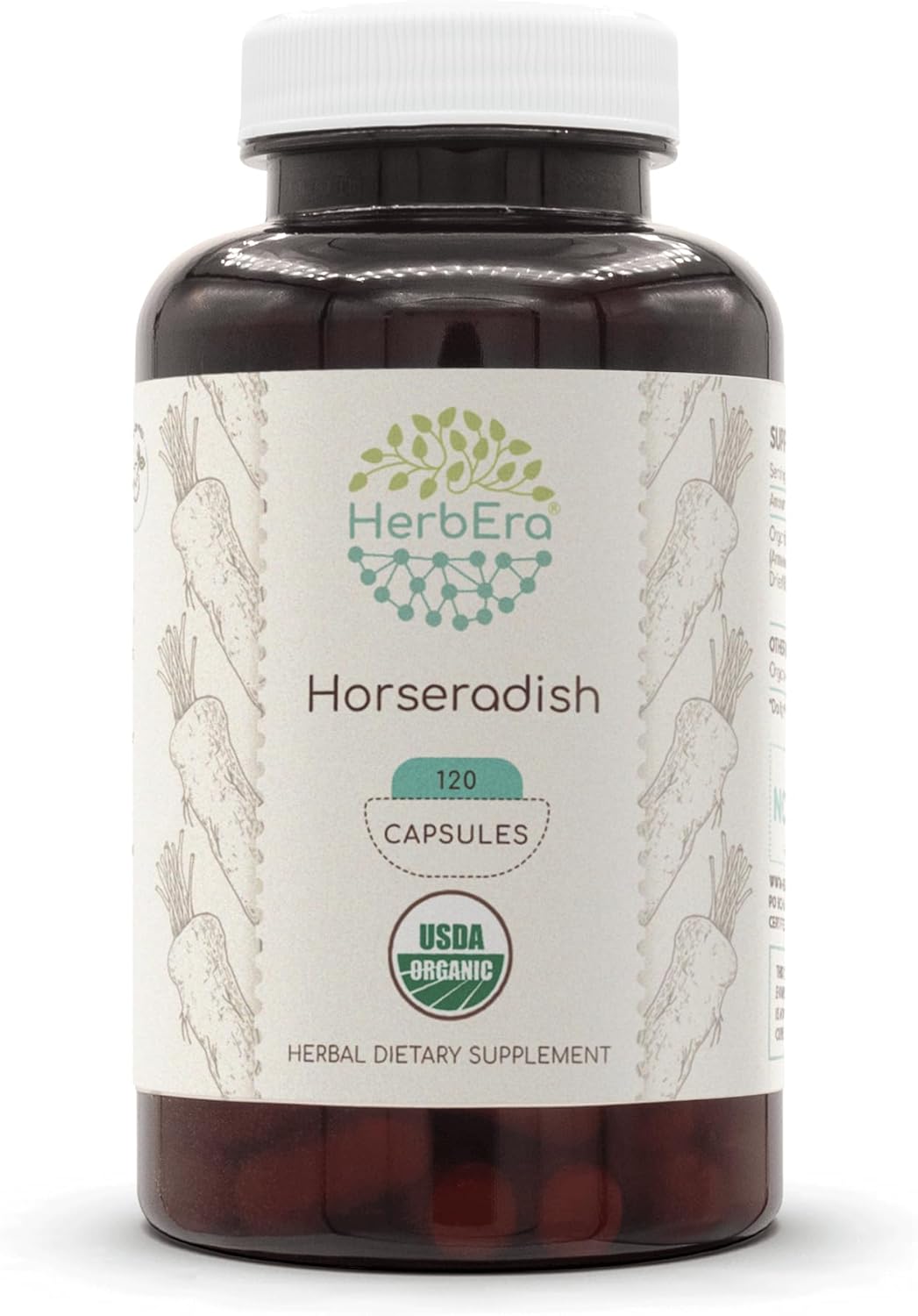 Horseradish USDA Organic 120 Capsules Natural Herbal