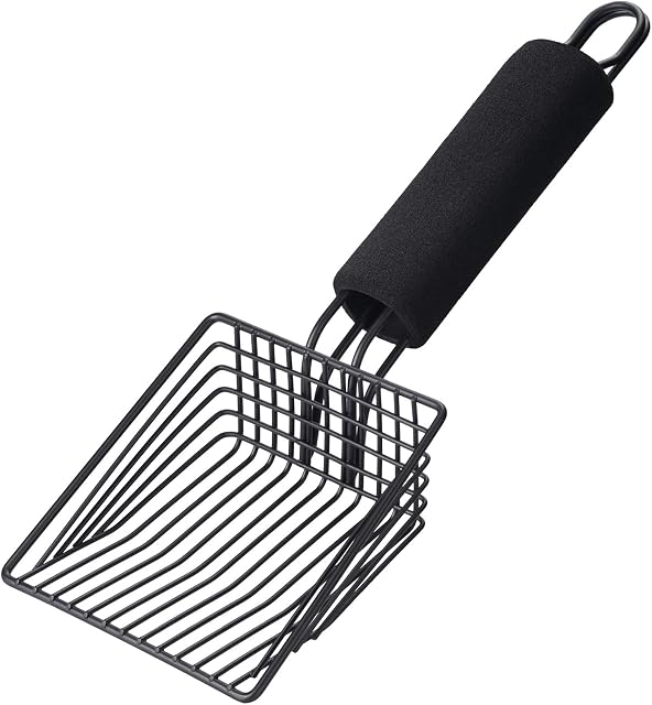 BasicForm Metal Cat Litter Scoop - Fast Sifting Deep Shovel with Comfy Handle, Designed for Multi-Cat Owners