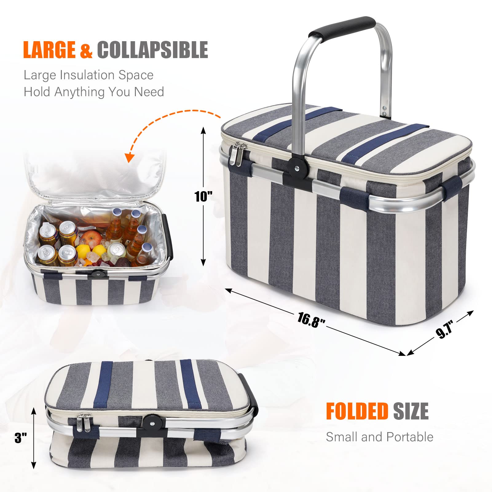 Com-four® Kühltasche Im Obst-Design - Klassische Faltbare 16 Liter