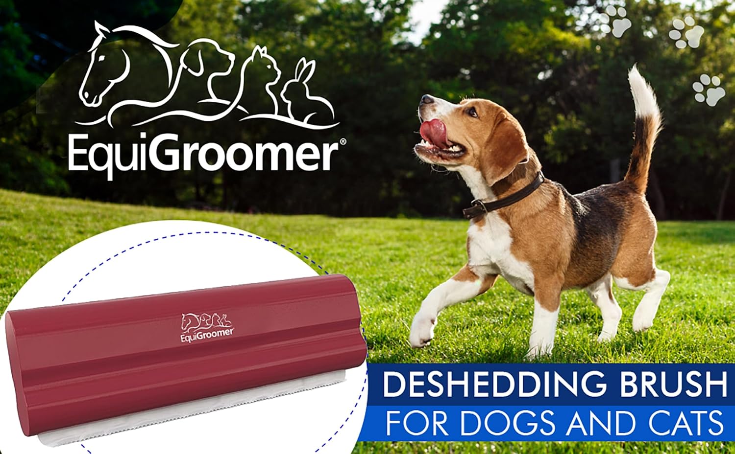 EquiGroomer 5-Inch Undercoat Deshedding Brush for Dogs & Cats, Red image 2