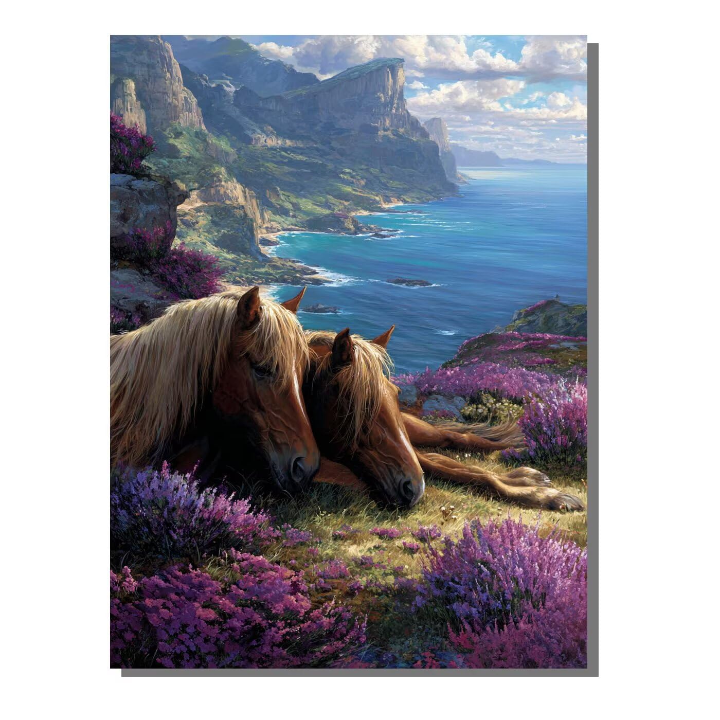 Tier Landschaft Malen Nach Zahlen Erwachsene, Paint by Numbers Adult Anfänger Kreativ Set für, Heimwerk Malen Nach Zahlen Kinder, Pinsel und 36 Acrylfarbe Als, für Deko Wohnzimmer 60 x 80 cm BJHWK112