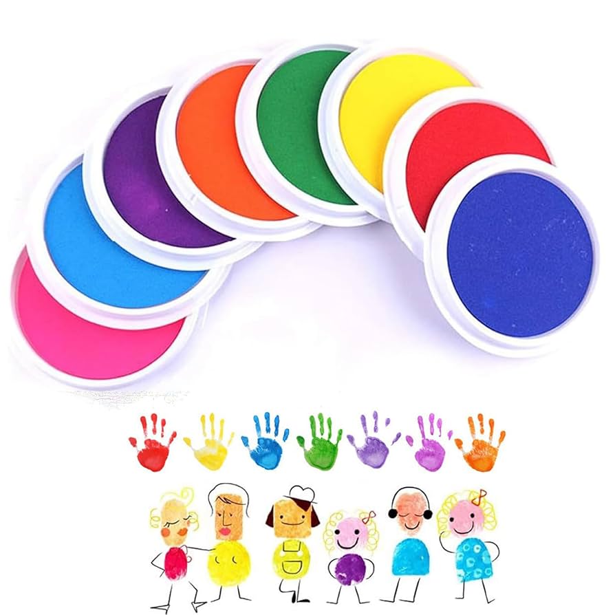 Amazon.co.jp: 8色セッDIYフィンガーペイント水性カラフル朱肉