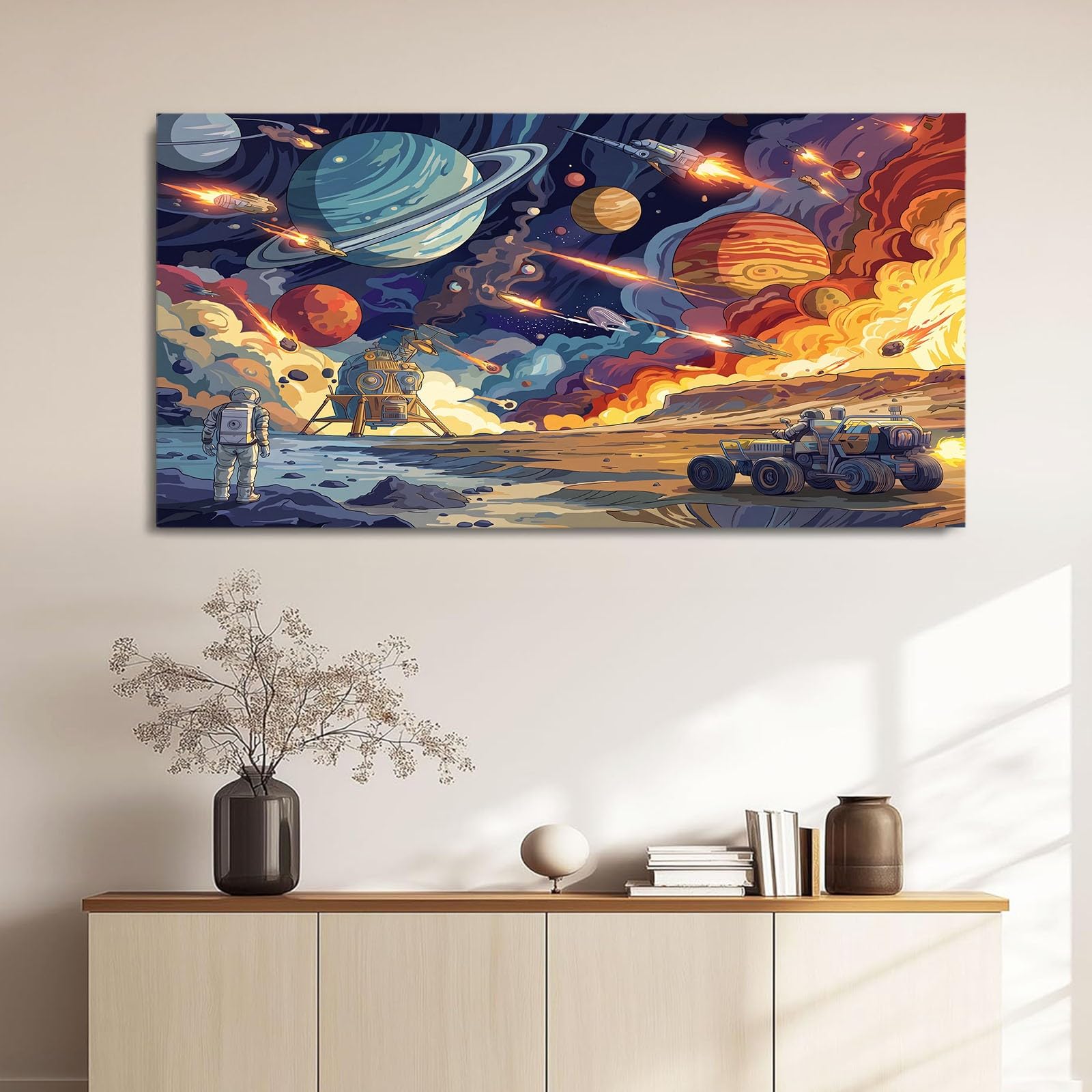 Générique Cartoon Space Mały obraz Dekoracja ścienna, 90 x 60 cm