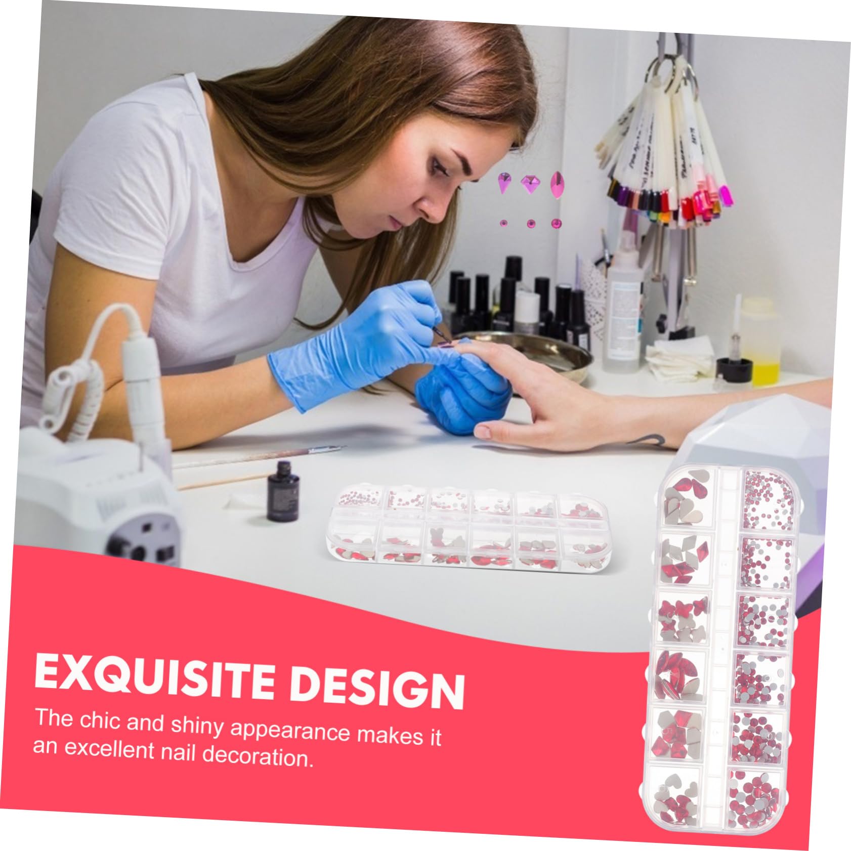 FRCOLOR Decorazioni Per Unghie Resina Con Brillantini Per Nail Art e Manicure Creativa Per Principianti e Professionisti