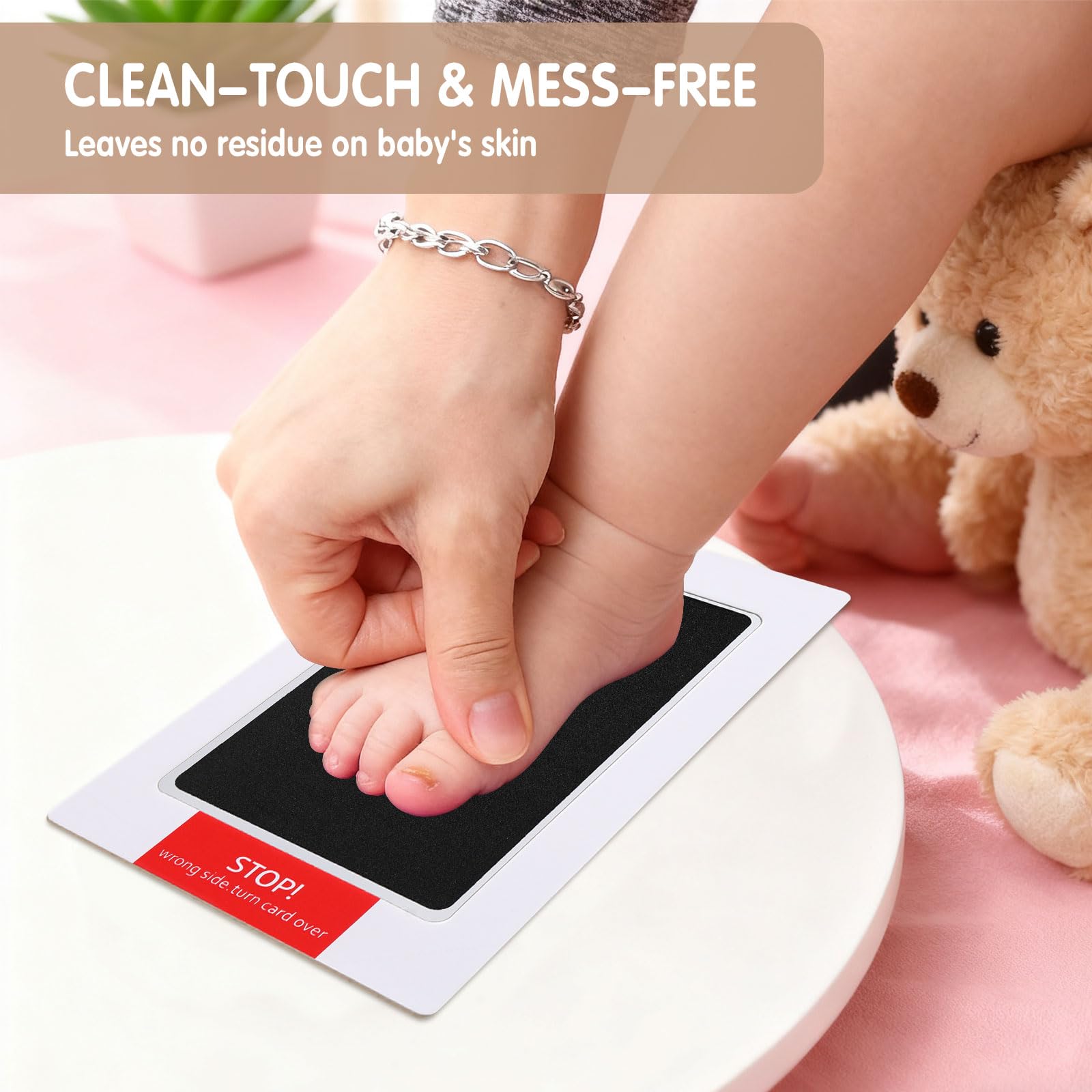 Baby Handprint and Footprint Kit, Black, 2 Pack - Image 4