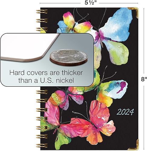 Miniatura 4 de Agenda 2024 de tapa dura (noviembre de 2023 a diciembre de 2024) Agenda diaria semanal mensual de 5.5 x 8 pulgadas, agenda anual. Marcapáginas,