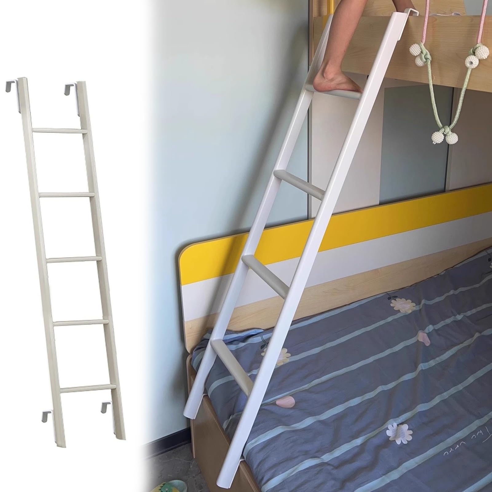 Échelle de lit superposé à 4 ou 5 marches en métal robuste pour chambre et camping-car
