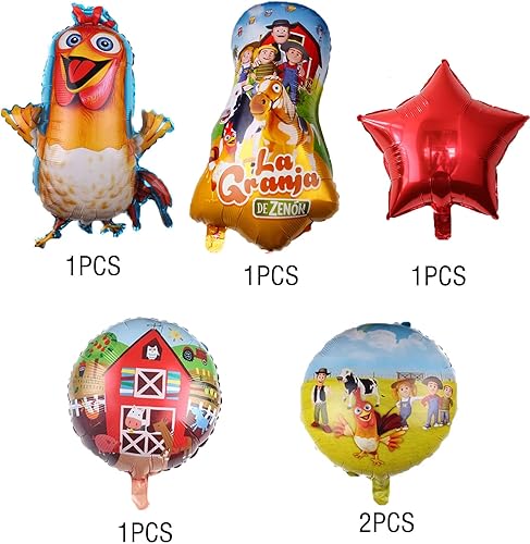 Miniatura 4 de 6 globos de aluminio de animales de granja para cumpleaños de niños y baby shower, decoraciones de fiesta temática de animales de granja