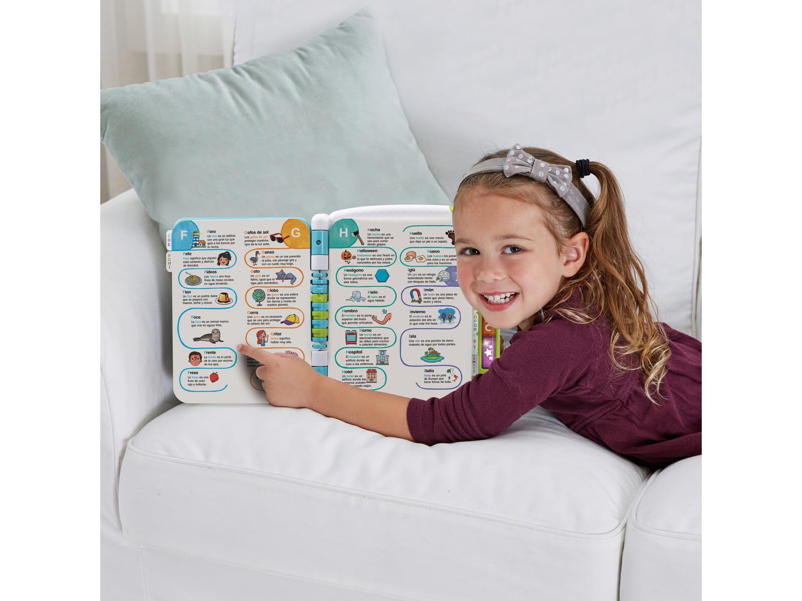 VTech Diczionario Illustrato Scuola per Bambini a casa, Libro educativo per Bambini +3 Anni, Oltre 200 Fogli per apprendere, Versione Spagnola, Multicolore (3480-614422), Colore