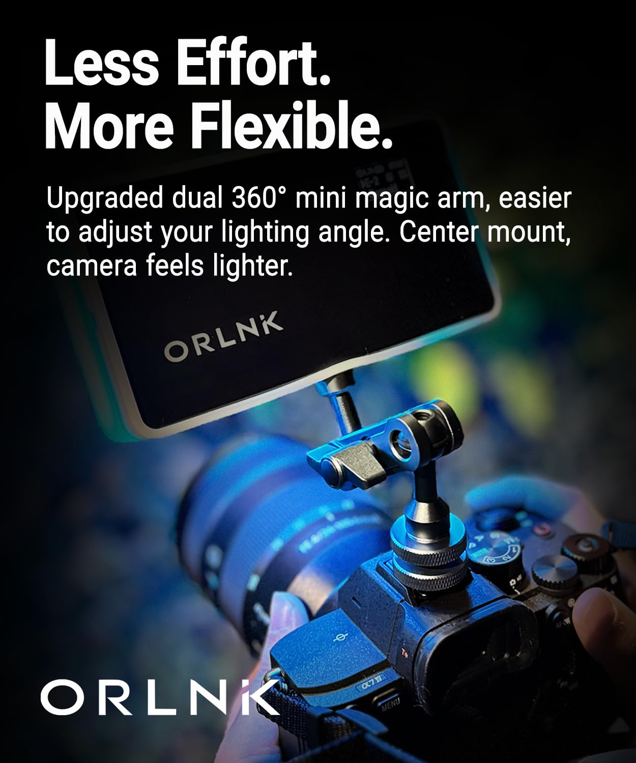 ORLN'K Luce video RGB tascabile, pannello luminoso portatile a LED da 6,5 pollici, 4000 mAh ricaricabile, CRI95+ 2500-9900K, max 10W, corpo in alluminio integrato, illuminazione foto e video (blu