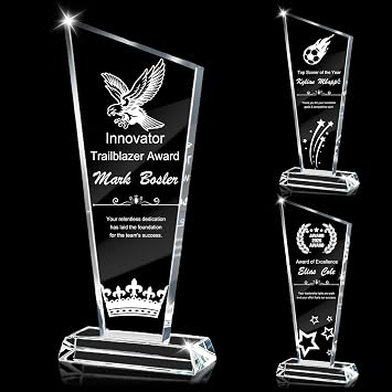 Custom Acrylic Trophy Award Personalized with Text Logo Photo, UV Full Color Printing Acrylic Trophies for Corporate Sports Academic Events Retirement Thank You Gifts
