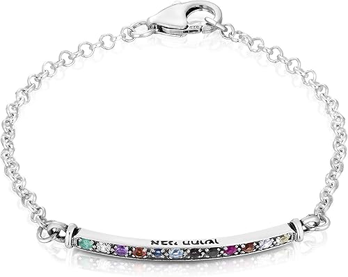 Vista 2 de Baltinester Jewelry, pulsera hebrea Hoshen de plata esterlina con 12 piedras de Israel, joyería judía