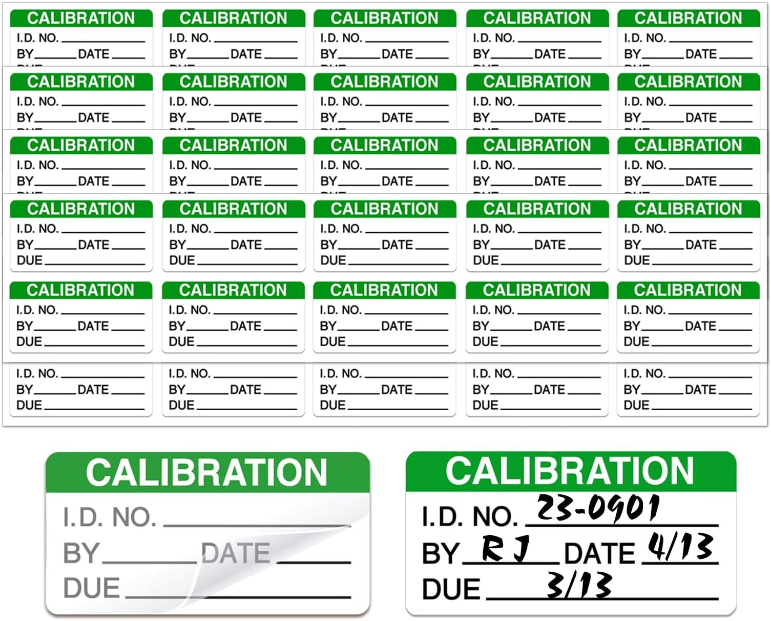 Self Laminating Calibration Labels 2 X 1 Inches Writeon Calibration