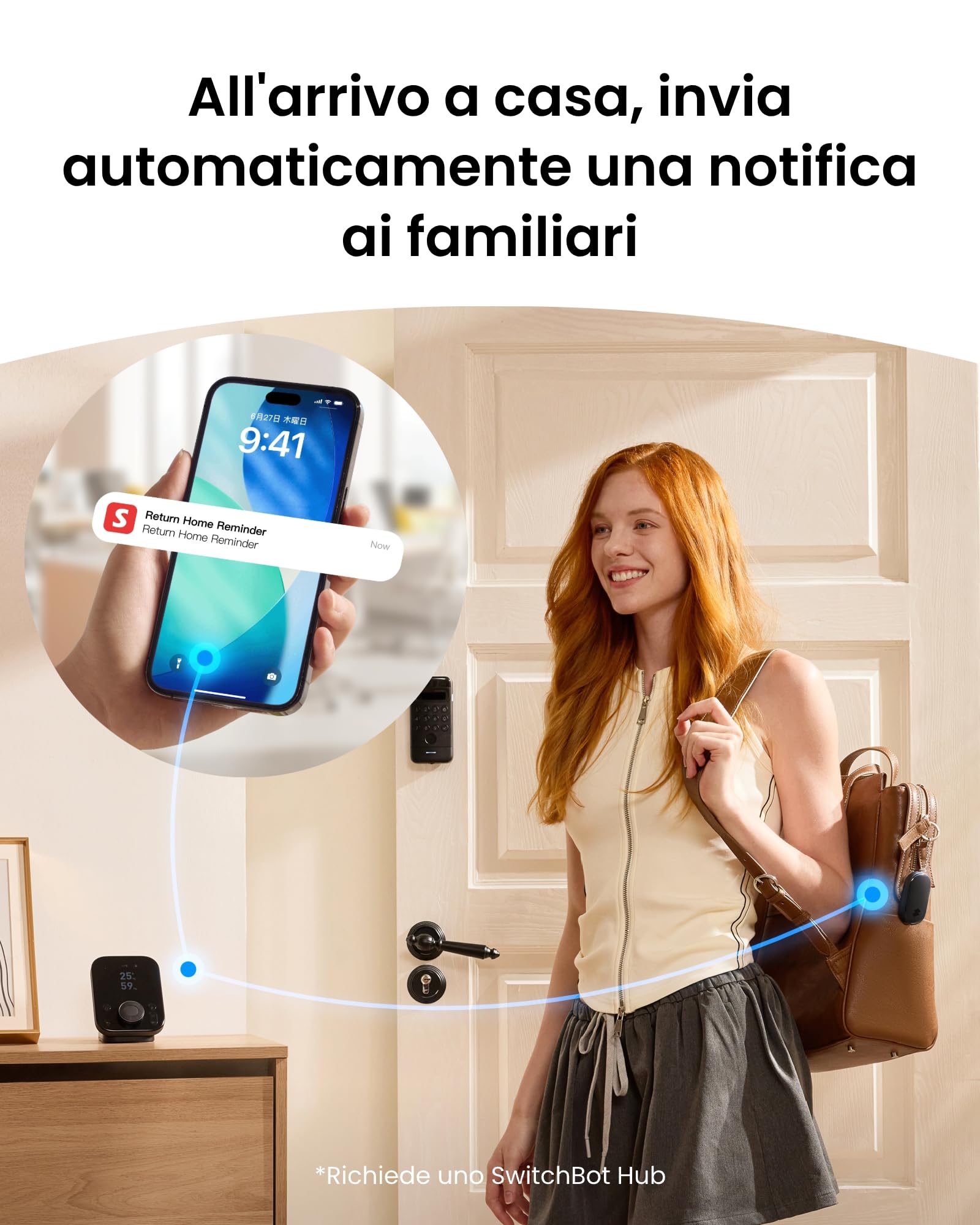 SwitchBot Allarme di Sicurezza Personale, Sirena Potente da 130dB con Luce LED Stroboscopica, Portachiavi di Autodifesa IP65 con Avvisi di Posizione, Perfetto per Donne, Bambini e Anziani, Nero