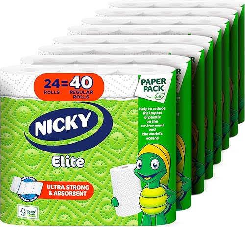 Miniatura 5 de Nicky Elite Bath Tissue 36 Mega Rolls Ultra Soft & Elite Adapt-A-Size Toallas de papel 24 rollos grandes