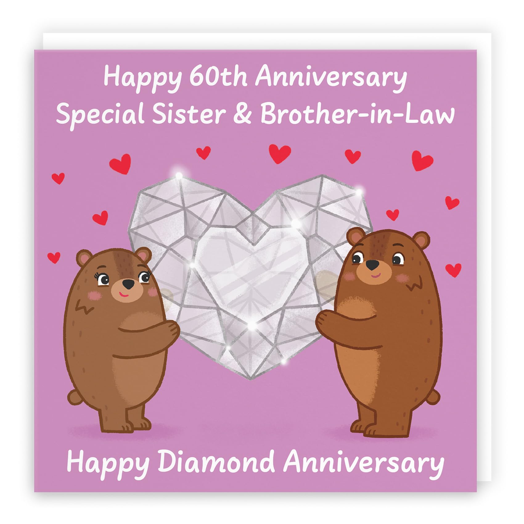 Hunts England, Sister And Brother In Law 60th Anniversary Card, Diamond Anniversary, 60 Years