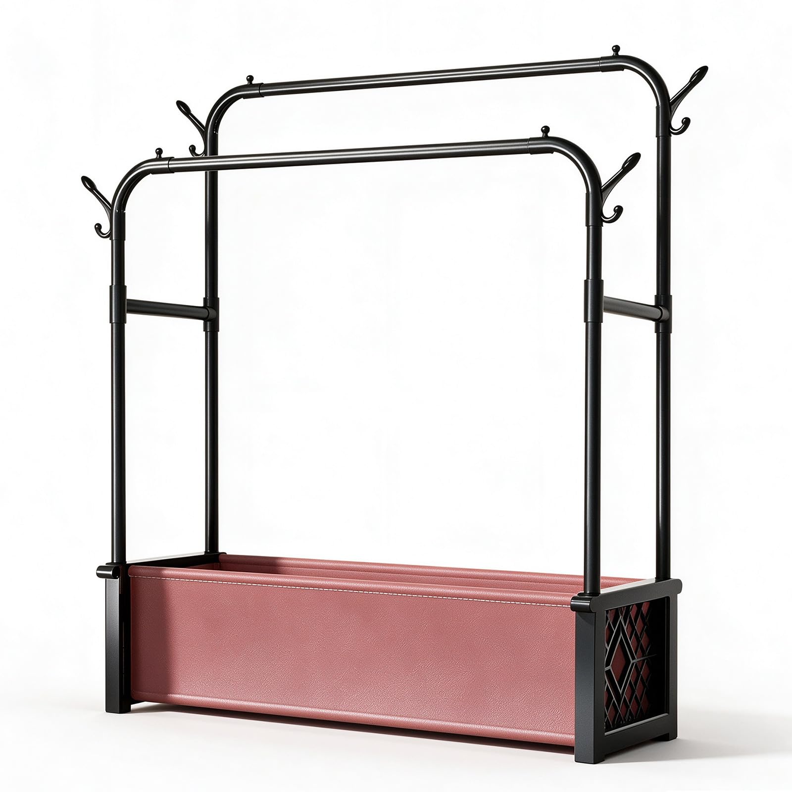 Ghsirueu Black Double Rods Clothes Rack For Hanging Clothes, Closet Organizer
