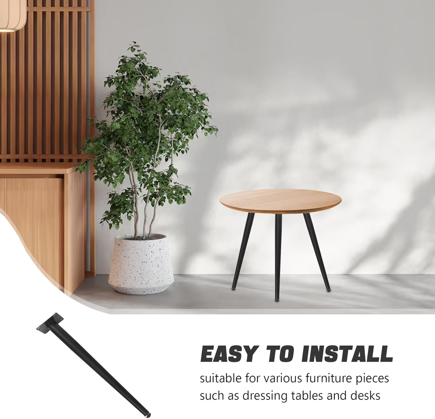 PRETYZOOM 4pcs Metal Table Legs for Kitchen Table and Dresser Mid Century Modern Heavy Duty Furniture Legs with Floor Protectors Tall Metal Desk for Home