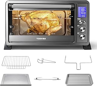 TOSHIBA AC25CEW-BS Large 6-Slice Convection Toaster Oven...