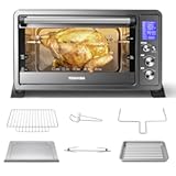 TOSHIBA AC25CEW-BS Large 6-Slice Convection Toaster Oven Countertop&comma; 10-In-One with Toast&comma; Pizza and Rotisserie&comma; 1500W&comma; Black Stainless Steel&comma; Includes 6 Accessories