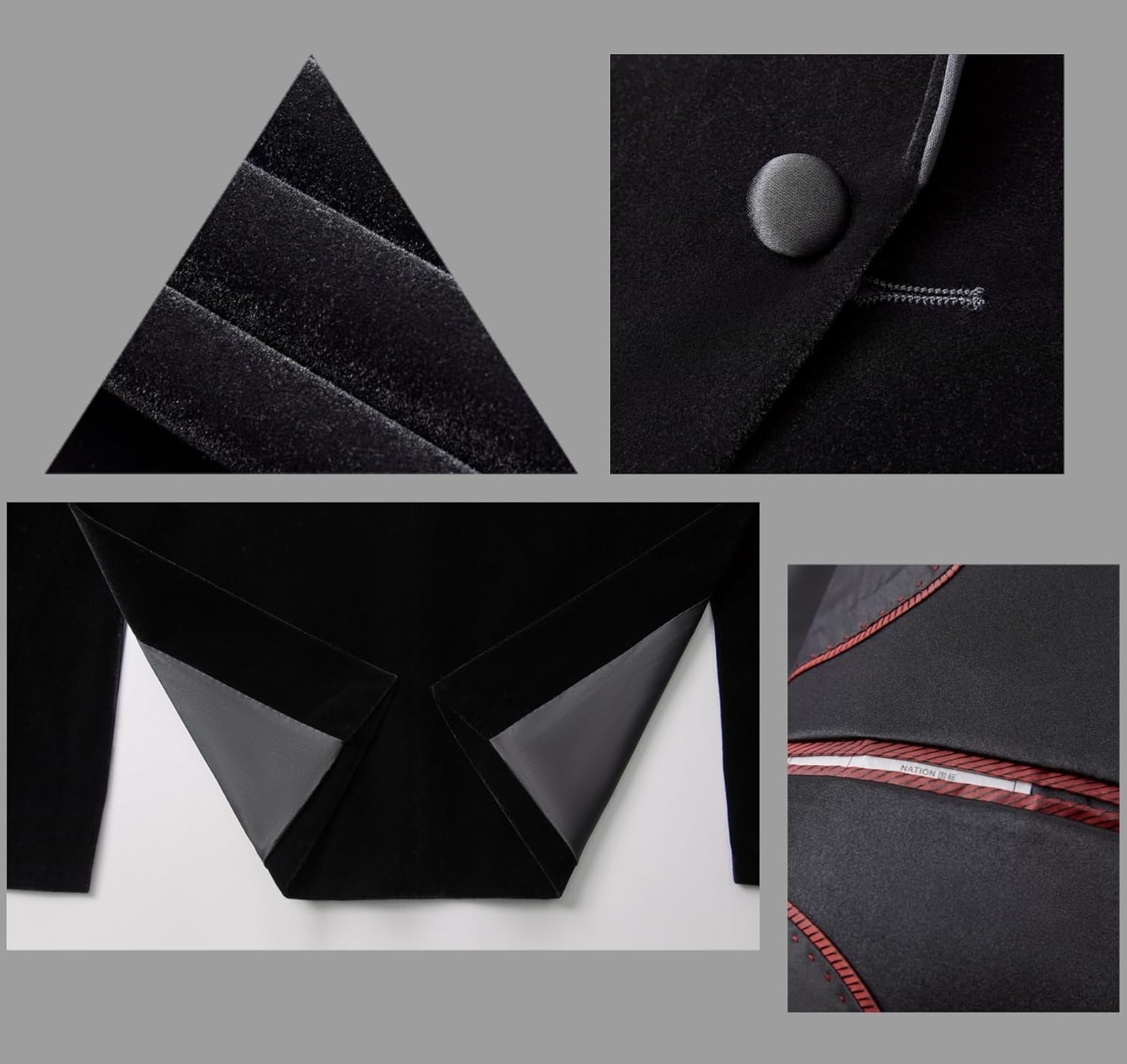 Men Suit 3 Pieces Slim Fit Solid Color Peaked Lapel Tuxedo Jacket Blazer for Party Prom Wedding - Image 2