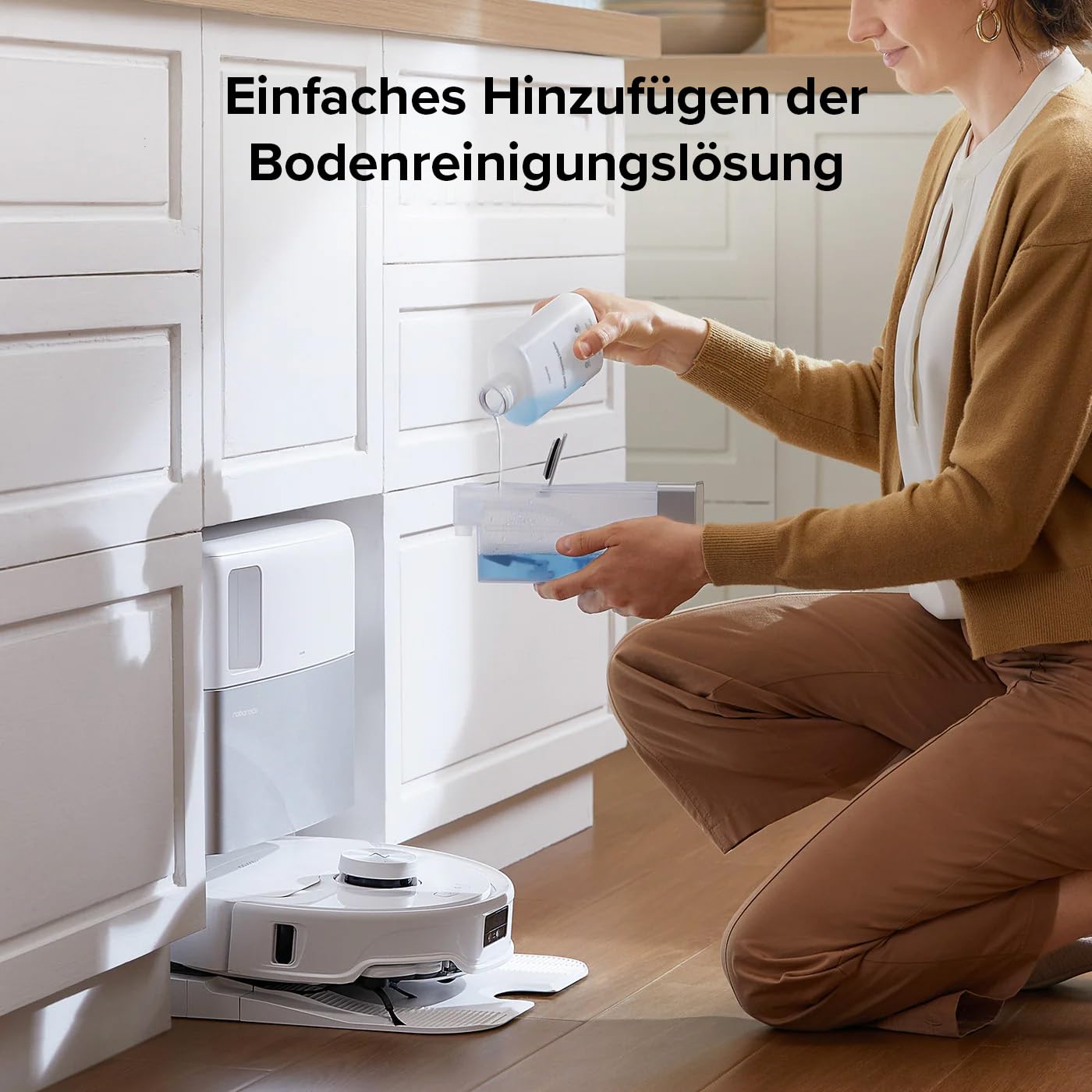 roborock 1L Original Reinigungsmittel für roborock S/Saros/Qrevo/Q-Serie Saugroboter und Flexi/F-Serie Nass- & Trockensauger, Bodenreiniger Mittel, Keine Schaumbildung und Schlieren, Konzentrat