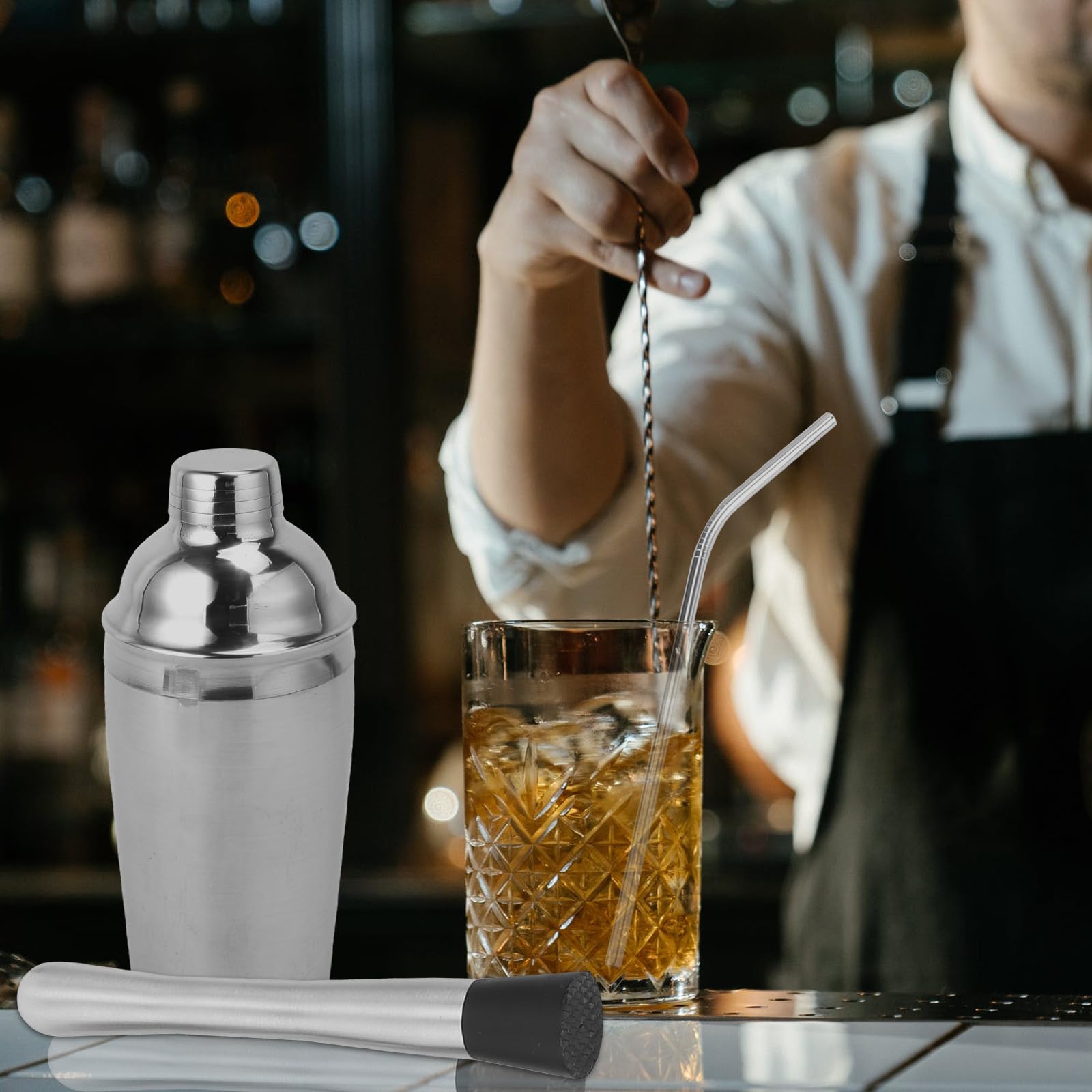 22 Pezzi Set Shaker Cocktail in Acciaio Inox per Bar
