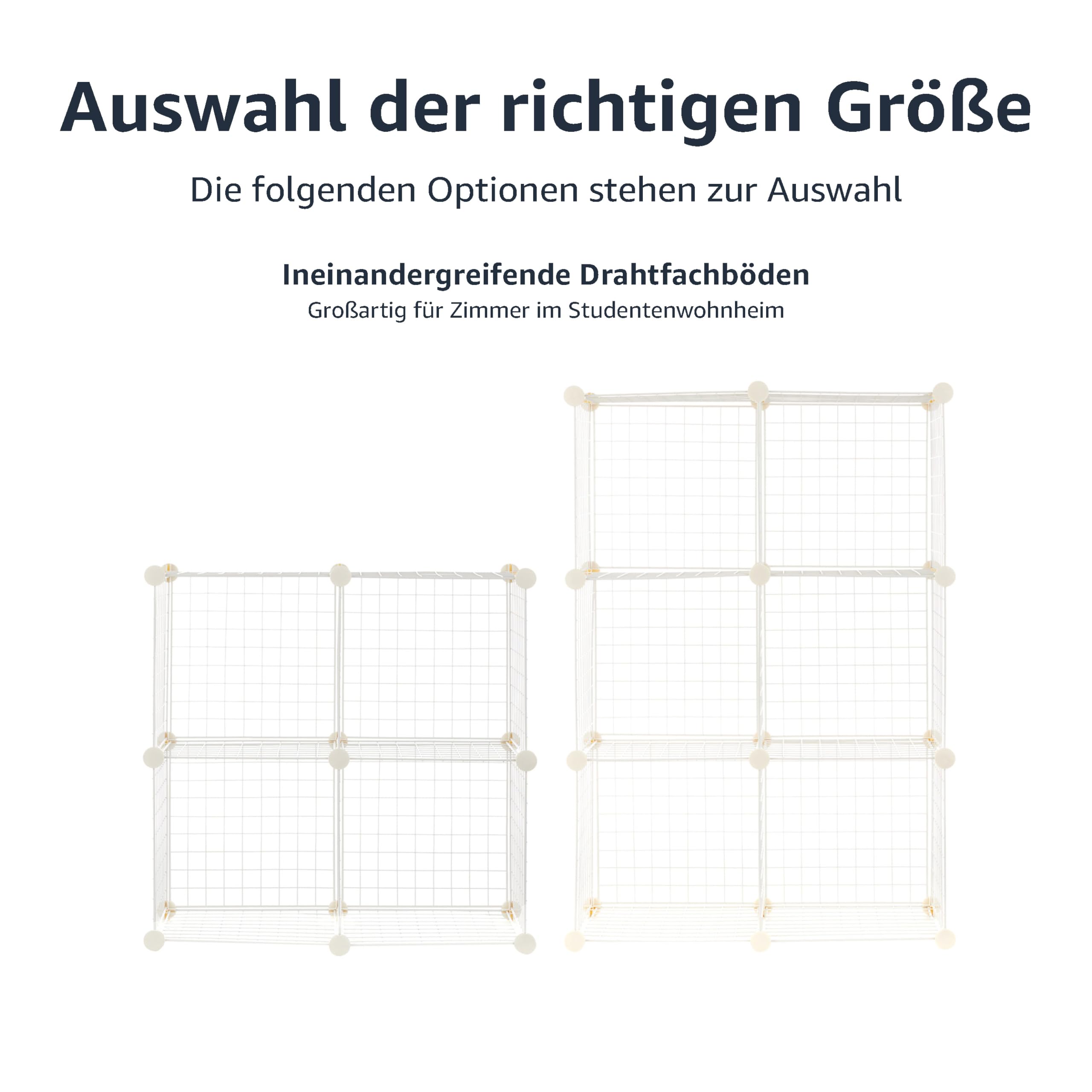 Amazon Basics Würfelregal aus Metall - Maximale Tragfähigkeit des Regals 27 kg, Weiß, 6 Ablagefächer, 76.96 x 37.08 x 113.79 cm