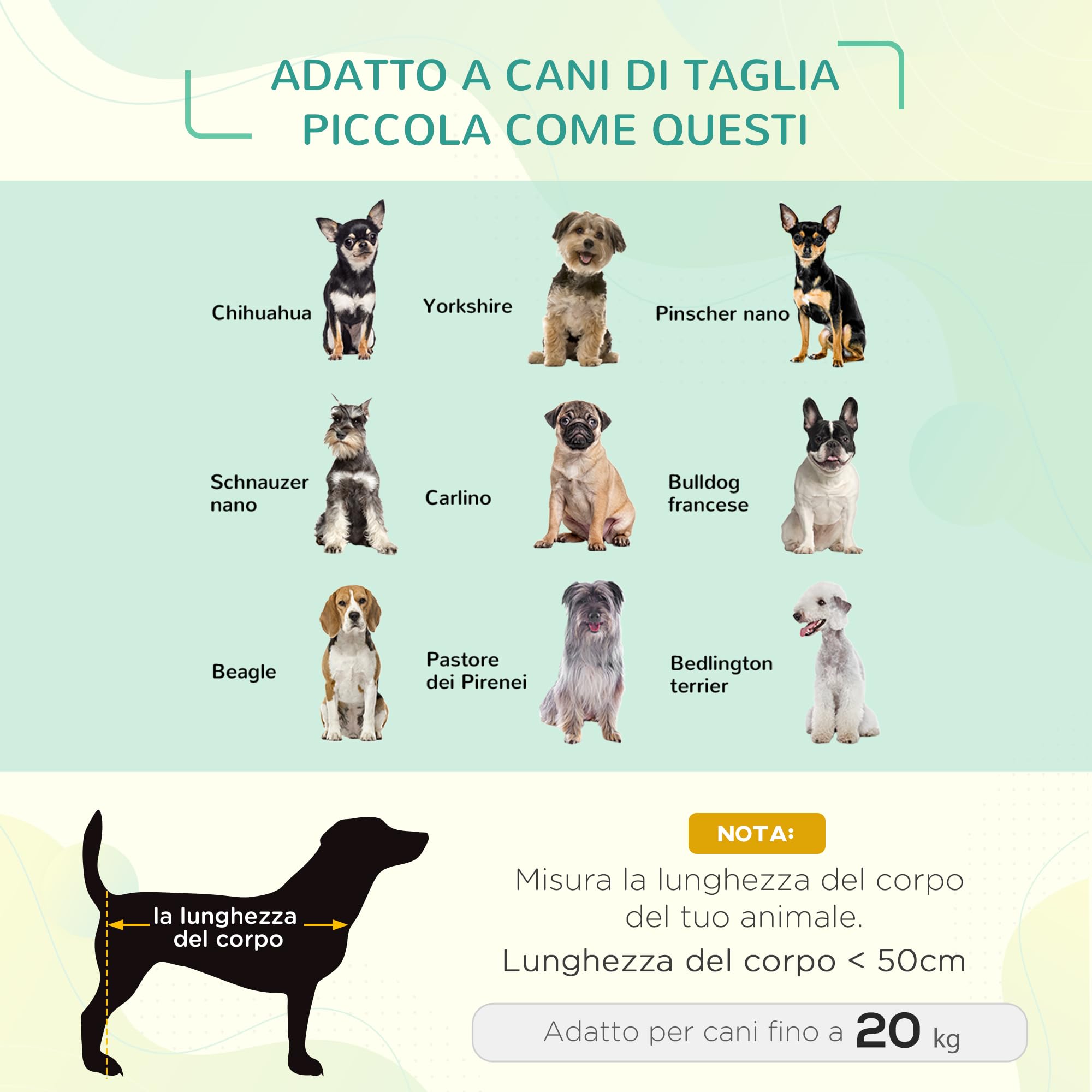 PawHut Letto Rialzato per Cani, Cuccia da Viaggio Animali Domestici fino 20kg, Campeggio, Impermeabile - 76x61x18cm