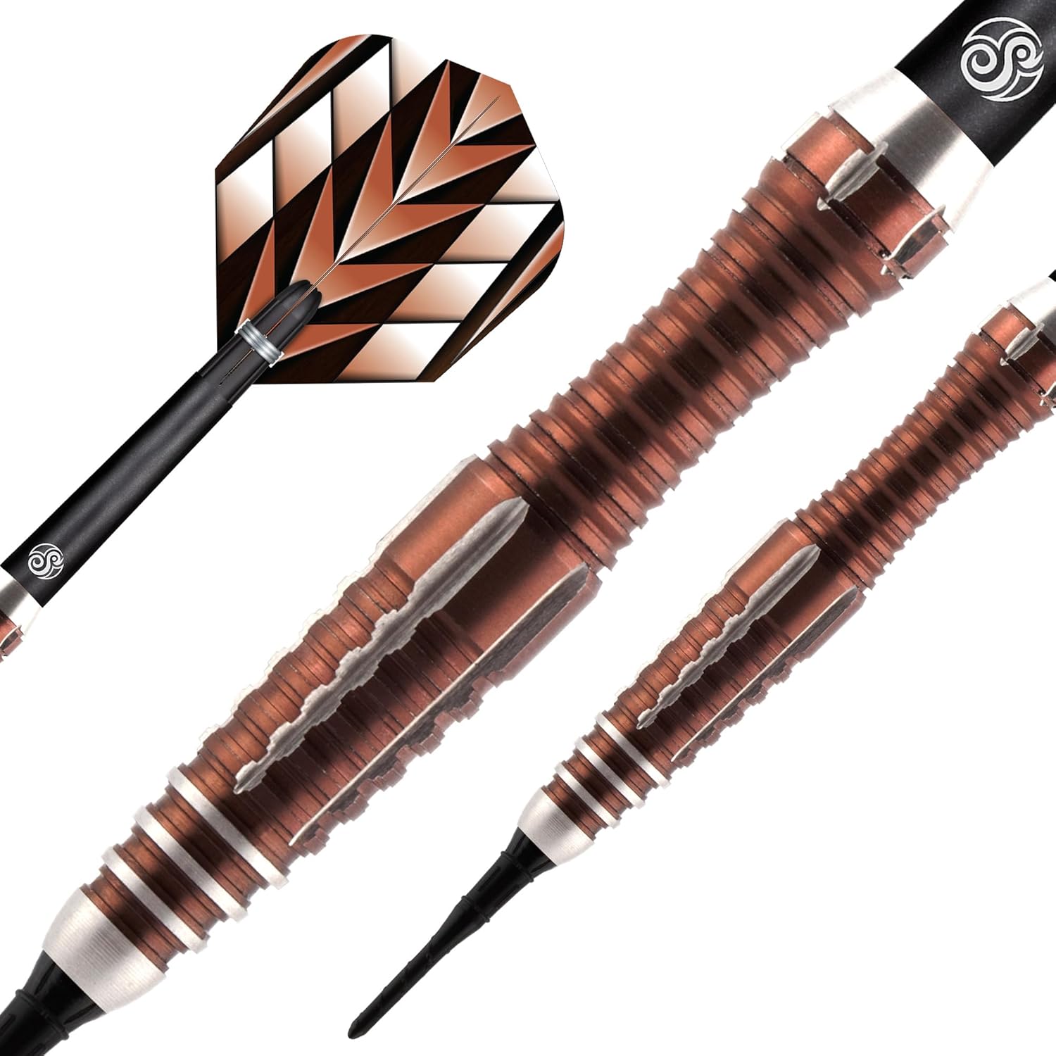 Shot Darts Soft Tip, Tribal Weapon 1 Series19g, 90% Tungsten Barrels, Front Weighted with Precision Grips, Professional Dart Set and Flights Made in New Zealand, Plastic Tip Bar Darts