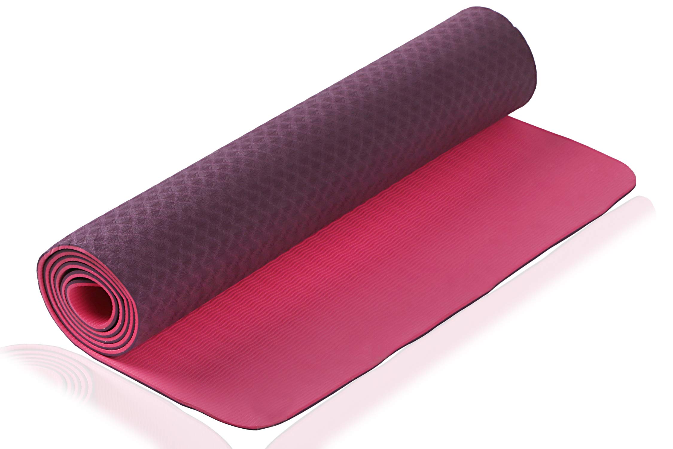 Spinway Eco Friendly Double Textures TPE Yoga Mat | Dual Tone Foam Based Yoga Mat Two Tone Gym mat Pink and Purple (B07NDB8MPZ) Amazon Price History, Amazon Price Tracker