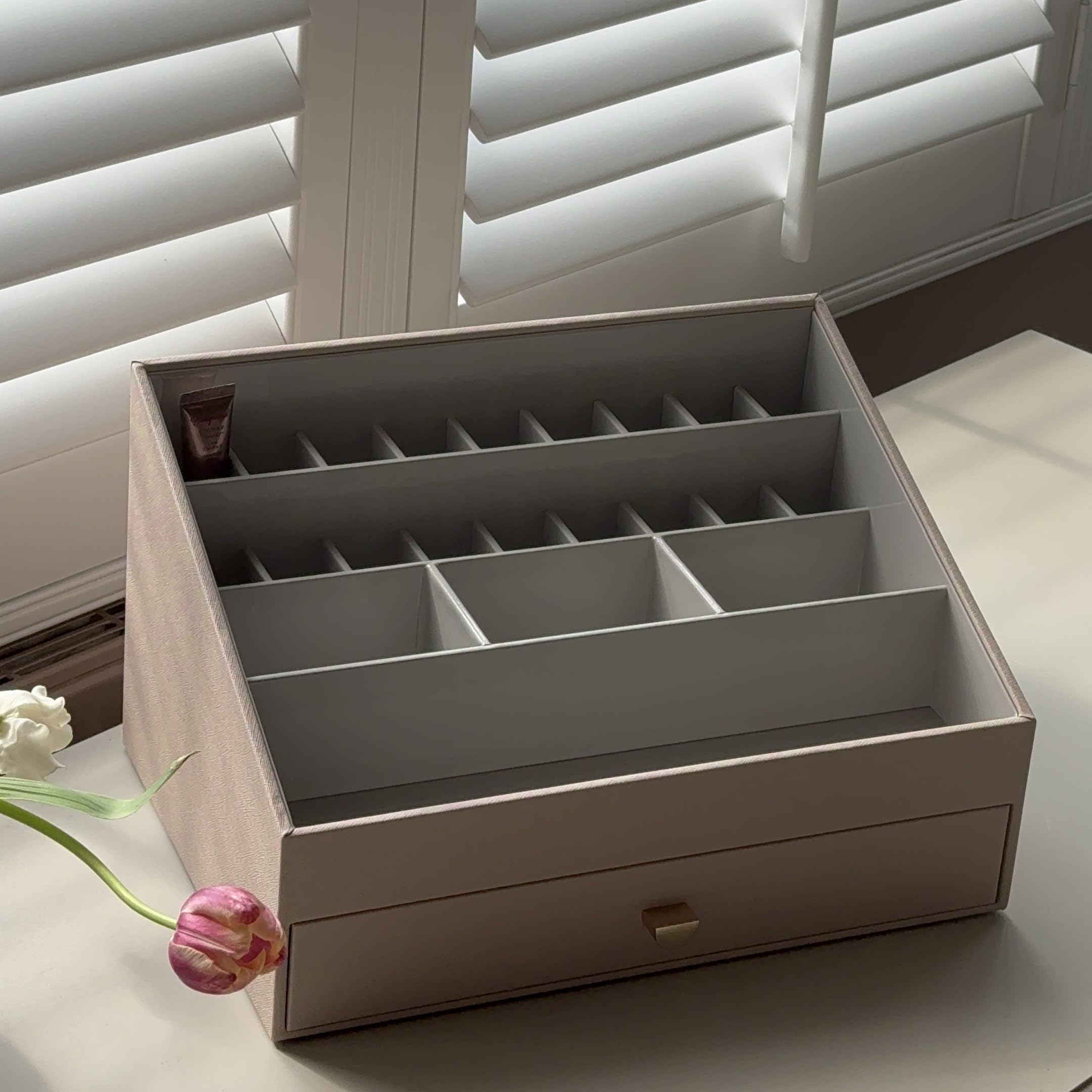 Stackers Organiseur de maquillage rose poudré