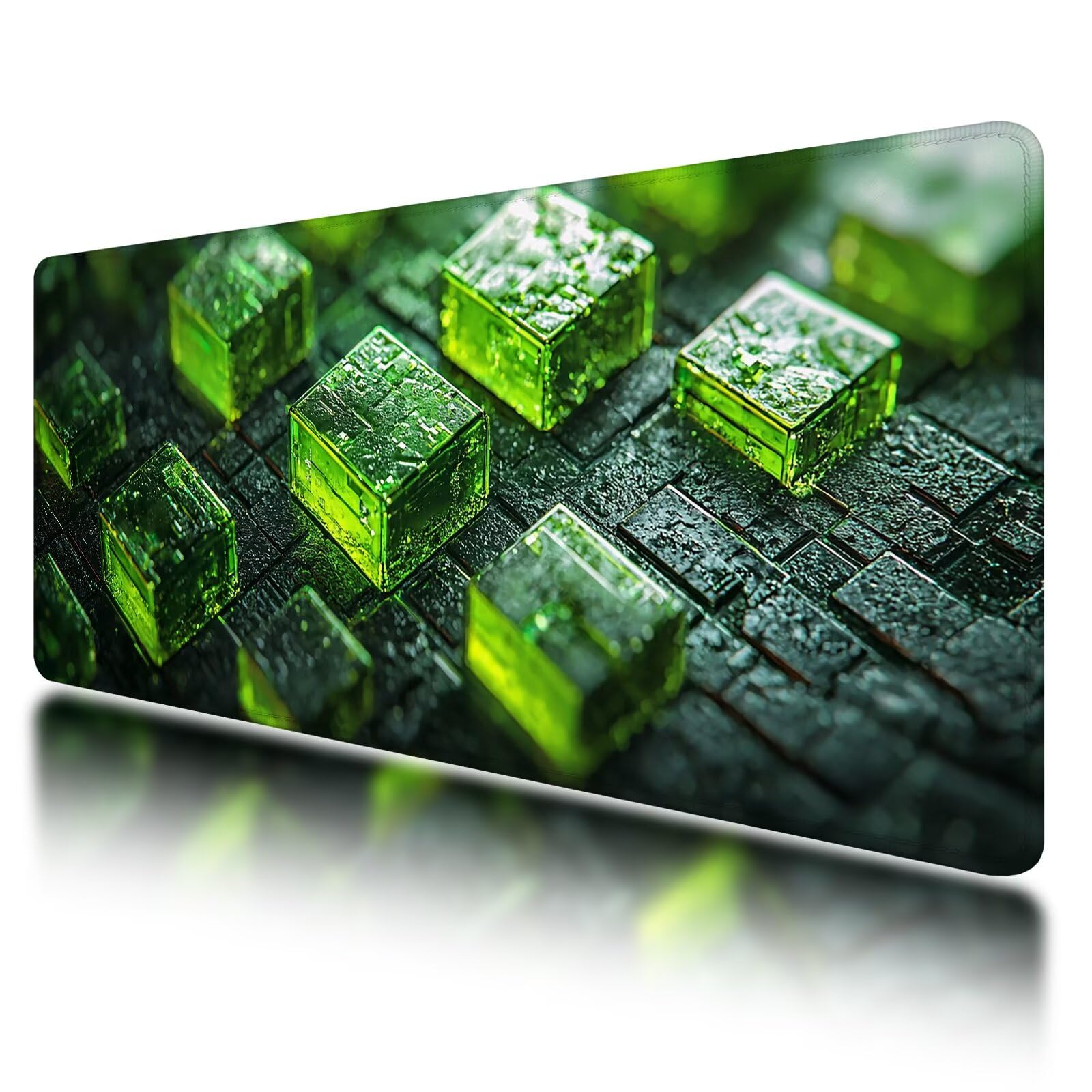 Alfombrilla Ratón Verde 1000 x 500 mm Alfombrilla Ratón XXL Gaming, Tapete Escritorio con Bordes Cosidos, Mouse Pad con Base de Goma Antideslizante, Mejora Precisión y Velocidad, (Ciberpunk), -963