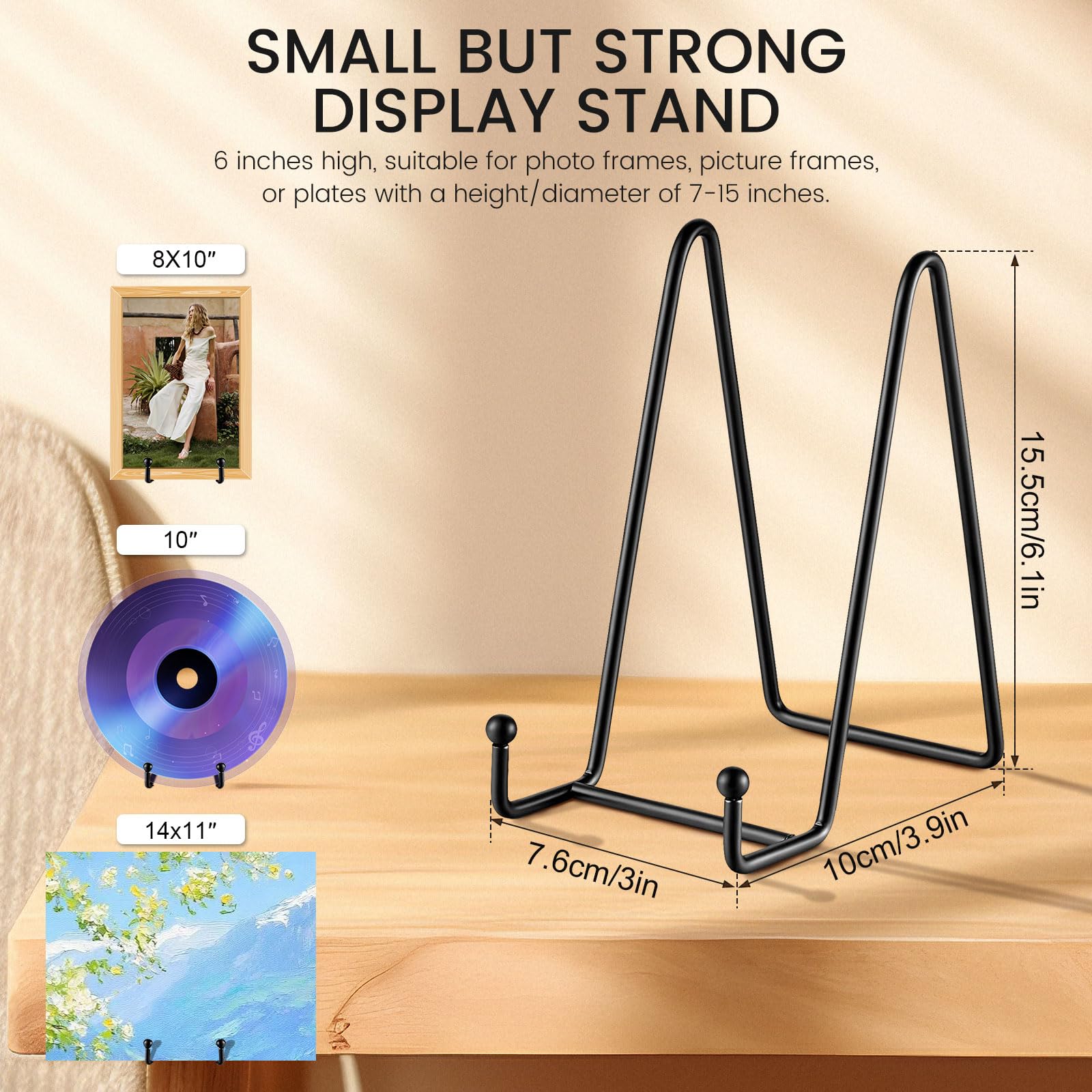 12 Stück 15,2 cm Präsentationsständer Tellerhalter Metallrahmen Display Staffelei für Bild Heimdekoration Stabiler Multifunktionaler Tellerständer Display Ständer Tellerhalter für Foto Dekorative