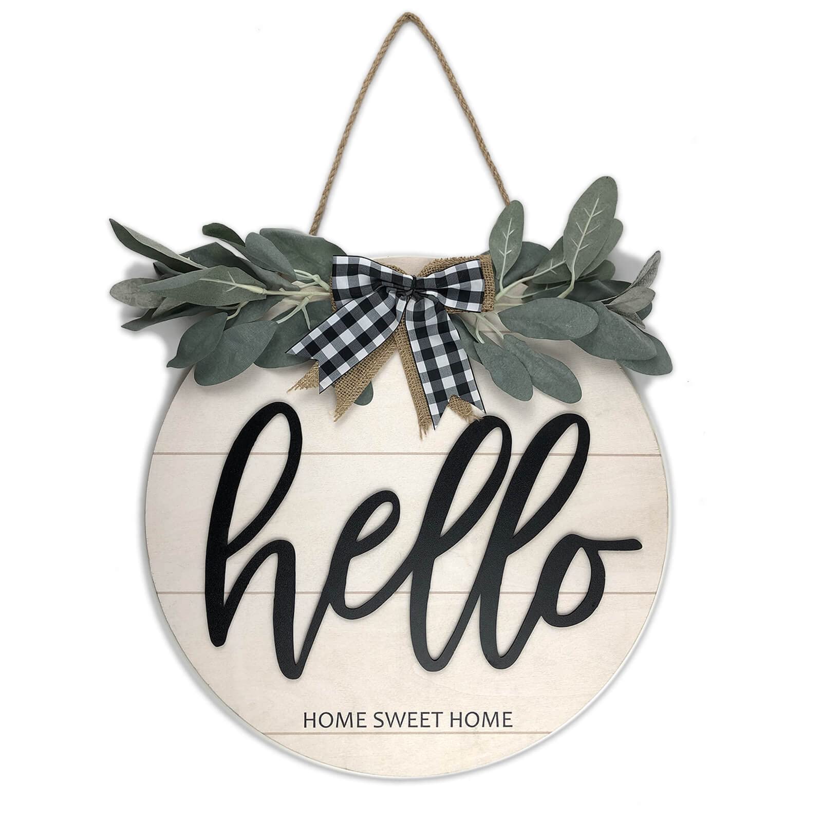 Buy 16 Inches Hello Door Sign for Front Door Farmhouse Decor