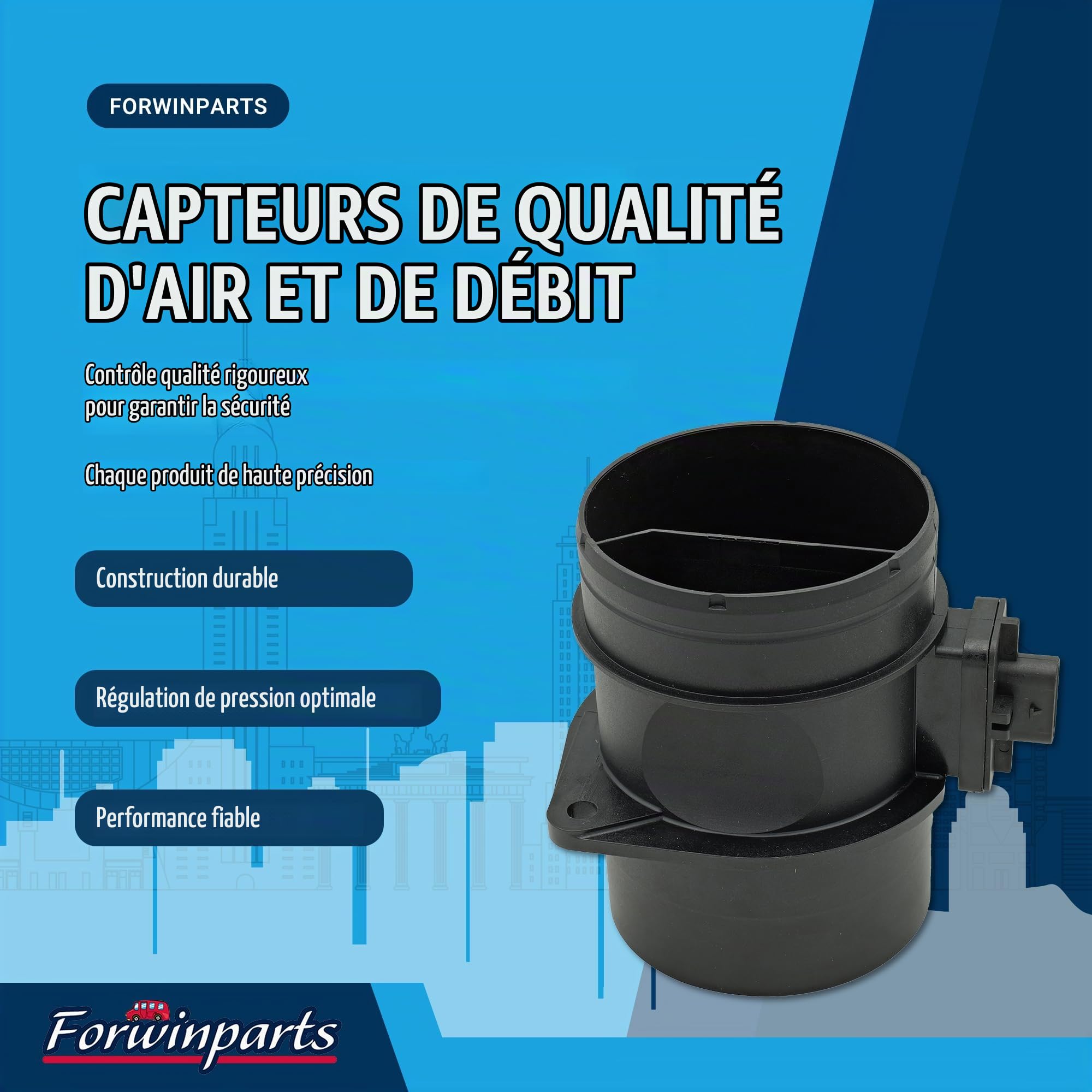 Forwinparts 0281002956 Capteurs de qualité de l'air et de débit pour VW Passat Touran Tiguan Golf Audi A1 A3 A4 A5 A6 TT Q5 Q2 Q3 Seat Altea Leon Exeo Skoda Karoq Octavia Yet
