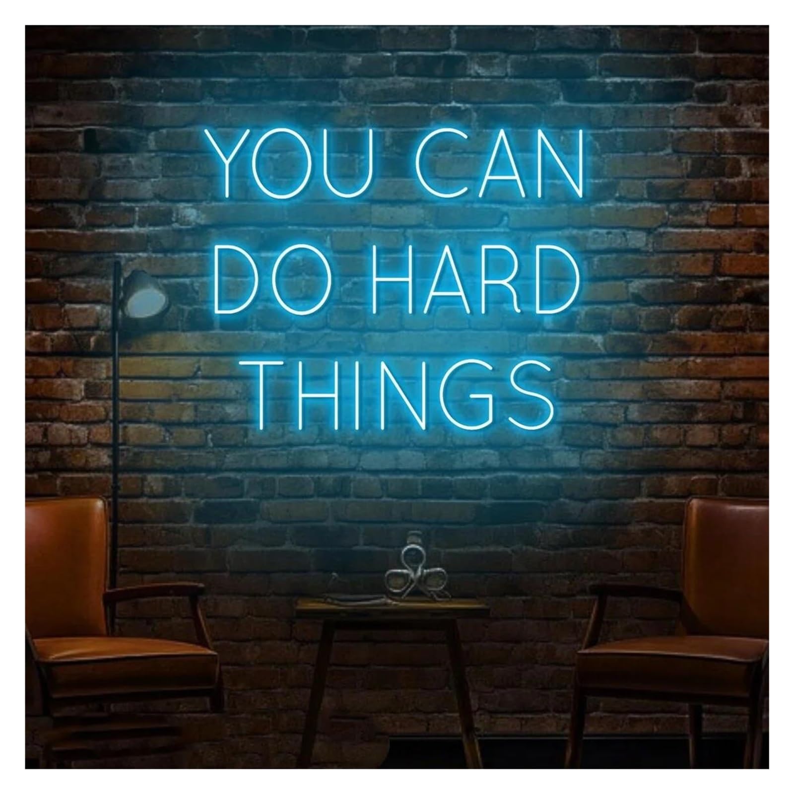 XENITE Luces Art Decoration Christmas Letrero De Neón You Can Do Hard Things Regulable, Para Gimnasio, Fitness, Sala De Estudio, Con Frase Motivacional, Decoración De Pared, 38cm