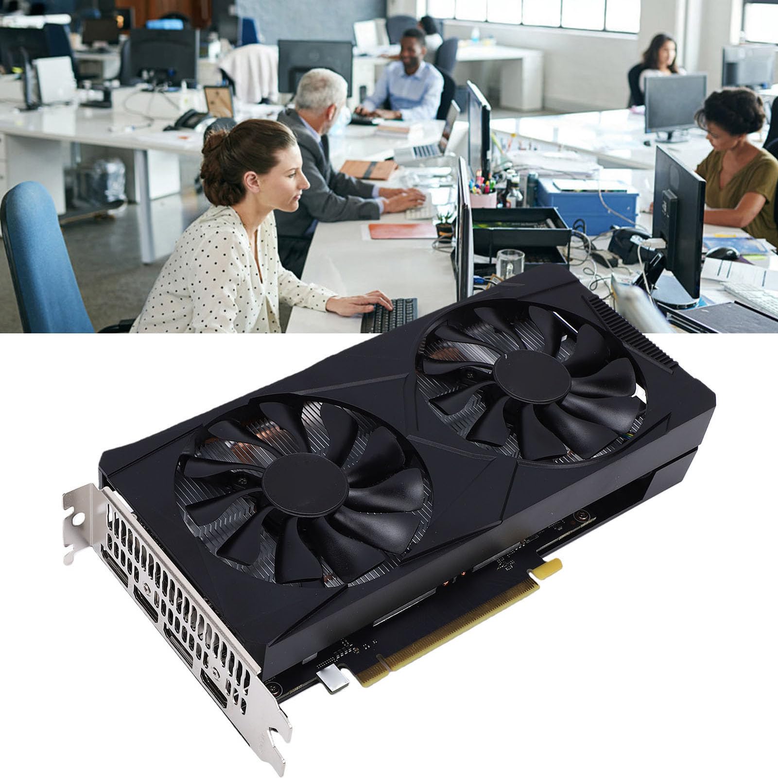Elprico Karta Graficzna RTX 3060, 6 GB GDDR6 192 Bity, Komputerowe Karty Graficzne z Podwójnym Chłodzeniem Wentylatorem, 2 X HDMI, 2 X DisplayPort, Karta Graficzna PCI Express 3.0 X16