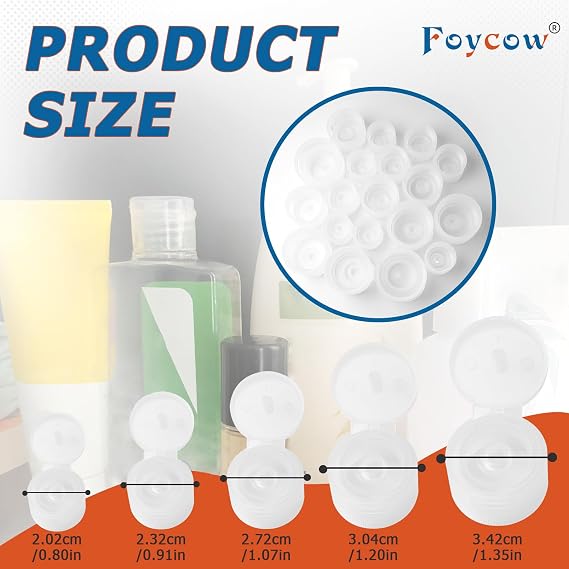 20-Pack Bottle Emptying Cap with 5 Sizes, Flip It Bottle Emptying Kit