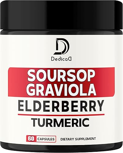 Cápsulas de guanábana Graviola 11 en 1, mezcladas con saúco, cúrcuma, jengibre, cardo mariano, arándano y más - Apoya el estado de ánimo positivo,