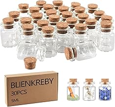 30 x Mini Glass Bottles, 5 ml Small Glass Bottle, Glass Vial, Wedding Gift Party Decoration, Mini Bottle Gift Invites Wedding Baptism