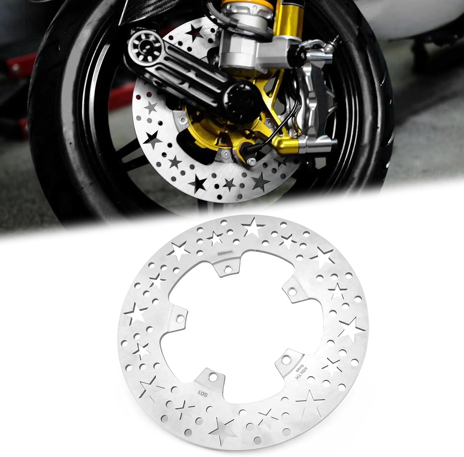 HEINMO 220mm Motorcycle CNC Front Disc Brake Compatible With VES' Primavera Sprint 50 125 150 Floating Disc