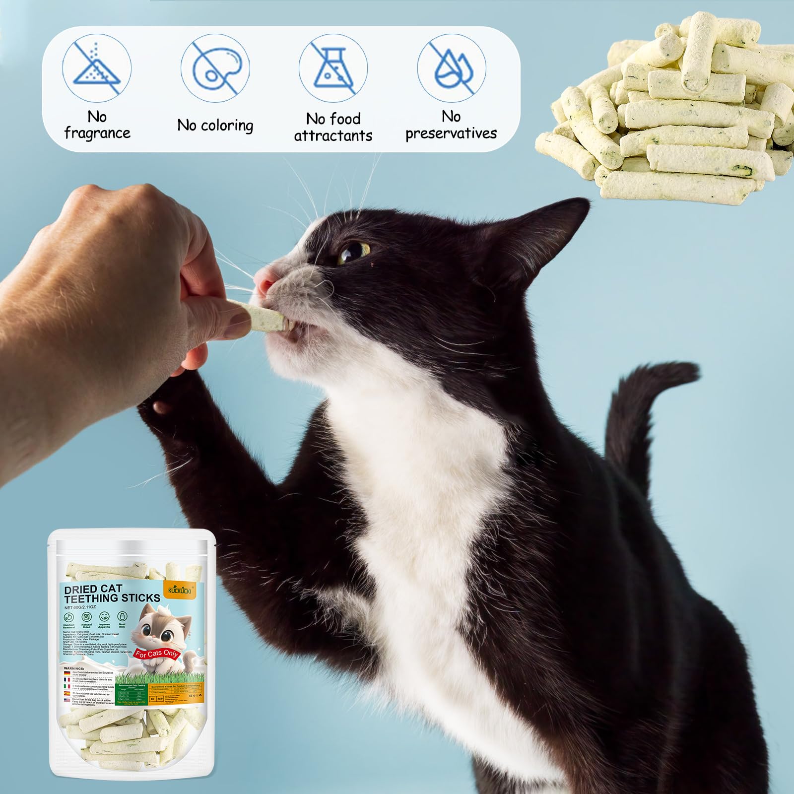 OSDUE Bâton D'herbe à Chat, 6 Pcs Bandes Bâton Chats De Dentition D