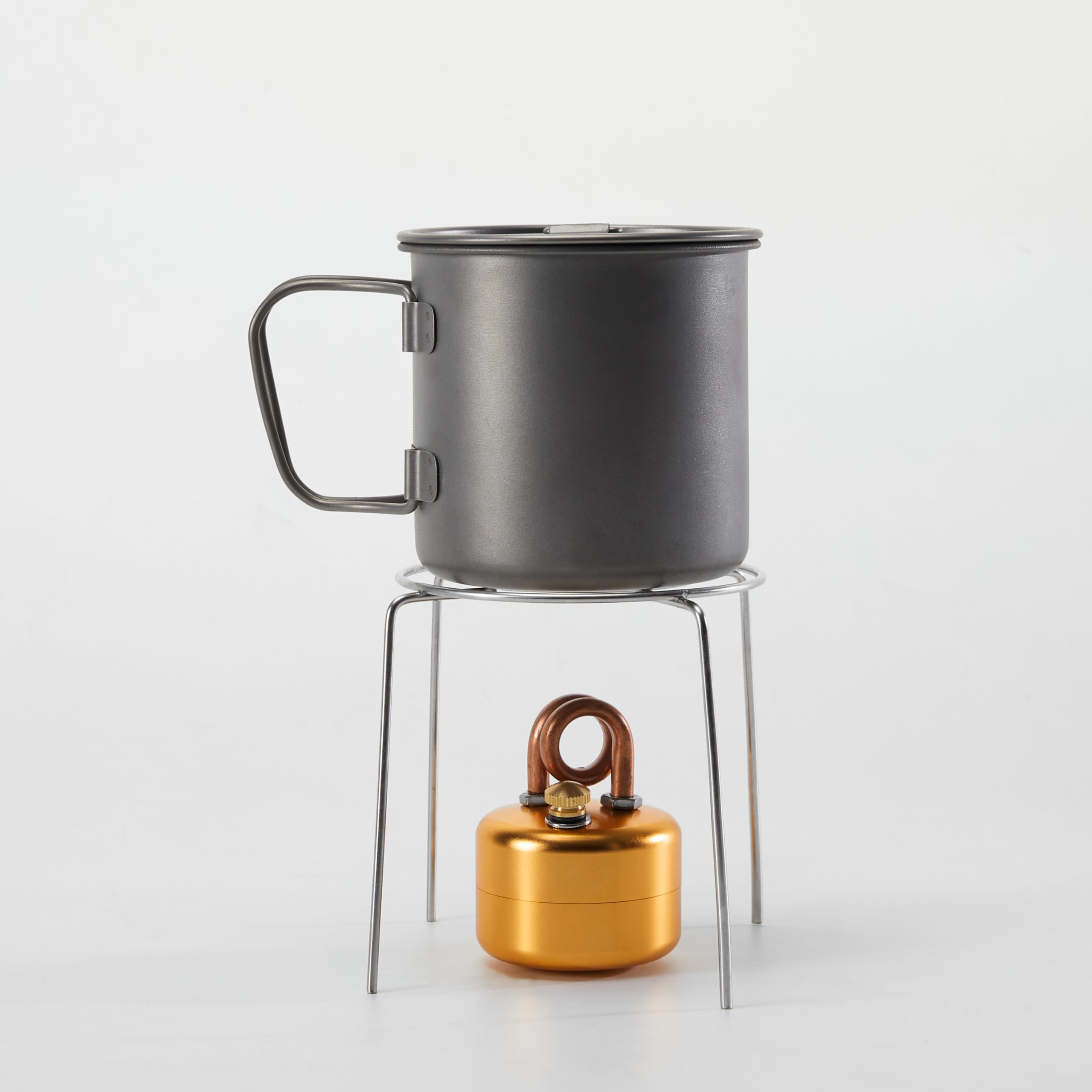 Gexdes Mini Alcohol Camping Stove Aluminum Spirit Burner with Stand