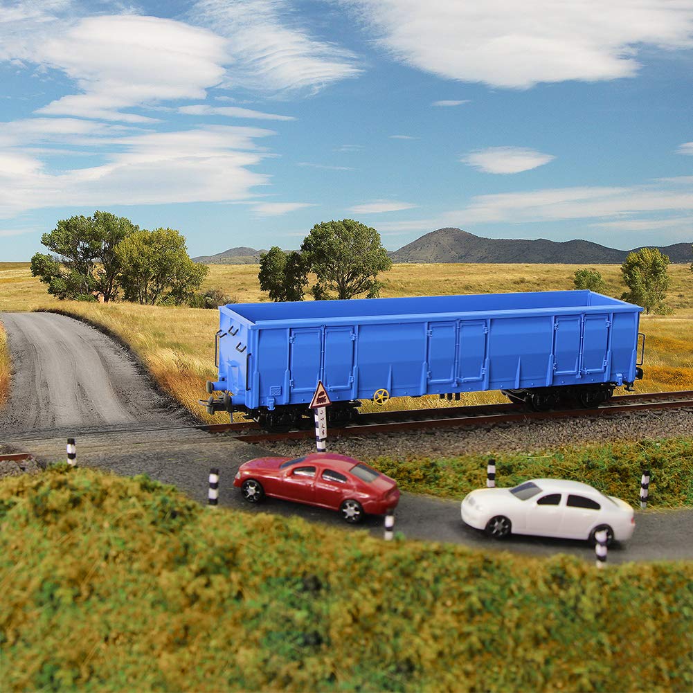 Vagoni Ferroviari H0 Scala 1:87 Evemodel - 3 Carri Gondola Aperti, Blu, Per Modellismo Ferroviario, Lunghezza 152 Mm