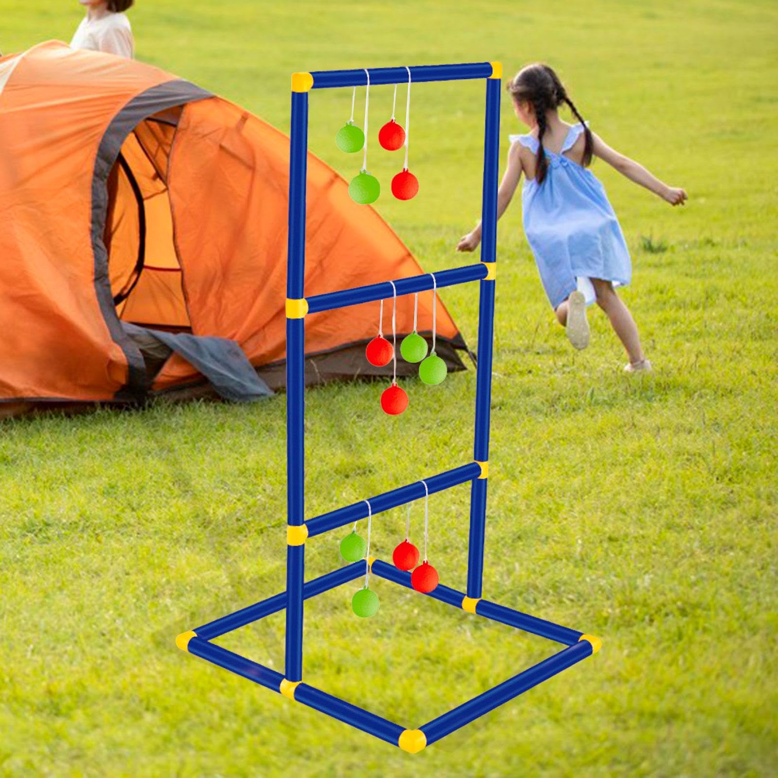 Setzen Sie Leiter Ballspiel Außerhalb Der Patio Golf Familie