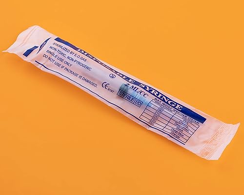 Miniatura 2 de Jeringa de bloqueo luer desechable de 0.1 fl oz con aguja de 23G1 pulgada, paquete individual (20)