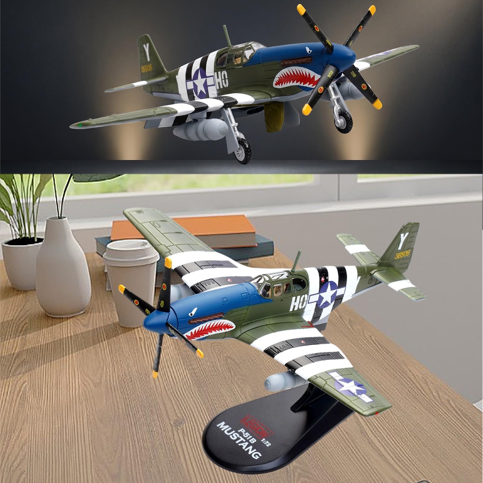 Espositore for modello militare in metallo P-51B in scala 1/72 for l'aviazione da collezione for adulti