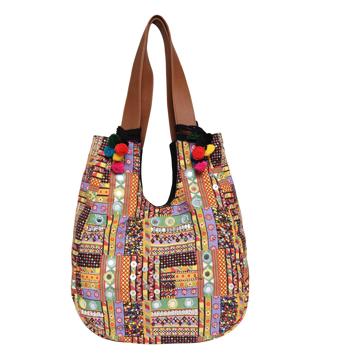 ASTRID Round Hand Embroidered Hobo Style Tote Bag For Women And Girls (B0CGRF8M6Q) Amazon Price History, Amazon Price Tracker