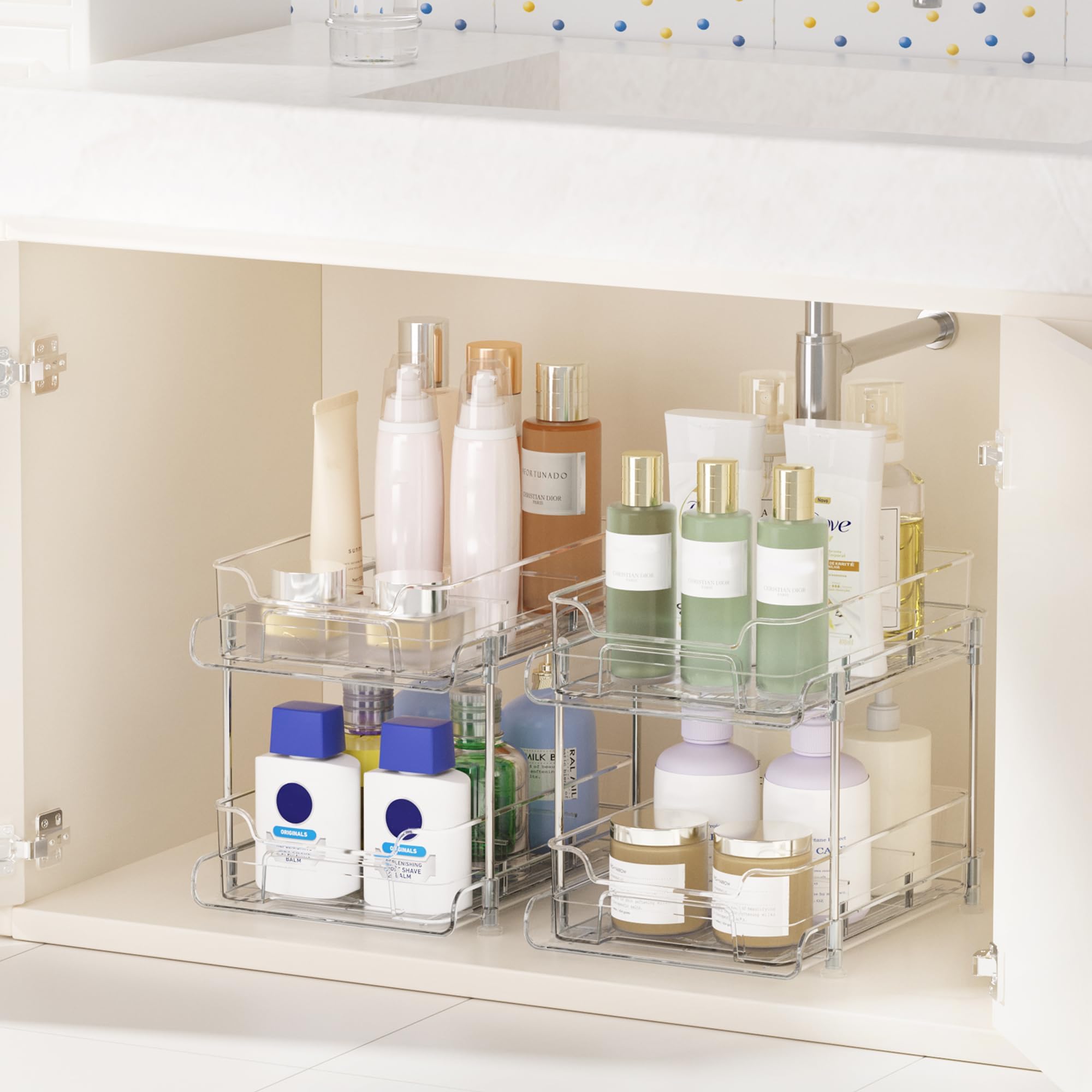 Amazon.com: Vtopmart 3 Pack 2 Tier Bathroom Under Sink Organizers and ...
